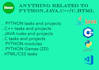 do python cpp c java programming and tasks