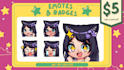 create custom anime chibi twitch emote and badges or sticker