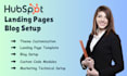 create hubspot landing page template and blog setup