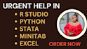 do statistical data analysis using r,  python, spss, excel