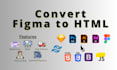 convert figma or PSD to responsive HTML CSS react