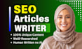 do SEO article writing, blog post writing or content writing, copywriting