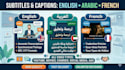 create subtitles and captions in english french arabic