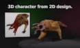 convert your 2d character design into a 3d model
