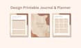 design journal and planner cover and interior pages for kdp
