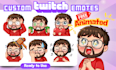 draw twitch emotes, chibi emotes, animated emotes, badges
