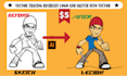 vectorize image convert picture to line art and recreate avatar by outlining