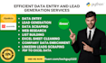 provide efficient data entry, b2b lead generation, and web research results