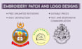 design a custom embroidery patch, stickers, logo, label