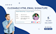 Create Clickable Animated Html Email Signature, Email Footer, G Mail 