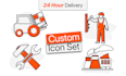 design unique custom icon set in 24 hours