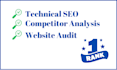 do technical SEO audit with competitor analysis and site audit fix