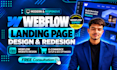 design or clone webflow landing page, develop webflow website or webflow website
