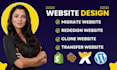 redesign, clone, migrate wix squarespace webflow shopify to wordpress website