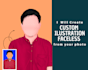 create costum illustration faceless from your photo