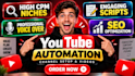 set up youtube automation, channel and create top 10 faceless cash cow videos