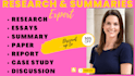 provide quality research and summaries on any topic