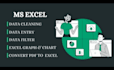 do excel data cleaning, formatting, data entry, and formulas