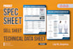 design professional product spec sheet, sell sheet, or technical data sheet