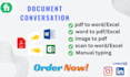 convert PDF to ms word or excel and any format