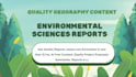 do quality research on geography and environmental science