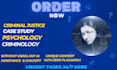 do urgent tasks of criminology, criminal justice, case study and psychology