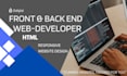 be designing front end plus back end development in HTML