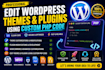 edit wordpress themes and plugin using custom php code