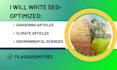 write gardening blogs, environmental sciences and climate articles