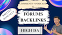 make forum and comment backlinks for you on high DR