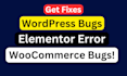 fix elementor error, woocommerce bug, critical error, and wordpress bug