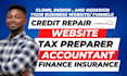 tax website credit repair finance insurance accounting income tax website