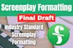 format your screenplay with final draft