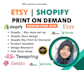 build etsy shopify print on demand with pod printful printif