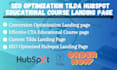 tilda hubspot SEO optimization educational course landing page design
