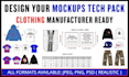 design fashion clothing mockups and tech pack
