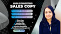 do high converting sales copywriting for sales copy and landing page copy