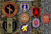 design tactical,army, skull, military, badge patch and circle logo