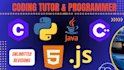 be teaching you cpp, java, c,  javascript and python