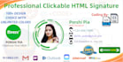 create clickable and editable HTML email signature for your mail only 1 hr