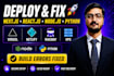 fix next js website bugs, deploy next js, react on vercel, netlify, railway