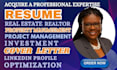write real estate resume, realtor, estate management, project management resume