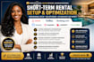 set up and optimize airbnb, vrbo, bookingcom and guesty to increase bookings
