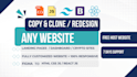 copy and clone website or create landing page in HTML CSS reactjs, and tailwind