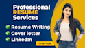 write professional resume writng,CV and cover letter