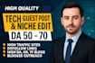do tech, saas, ai, gadgets guest post and link insertion on high da tech blog