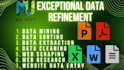 do data clean, web research, scrub, contact list, preprocess