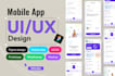 design modern UI UX for mobile app, app design and figma UI