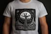 make a linocut tshirt design for brands