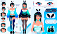 draw vtuber art  model for streaming